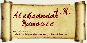 Aleksandar Mumović vizit kartica